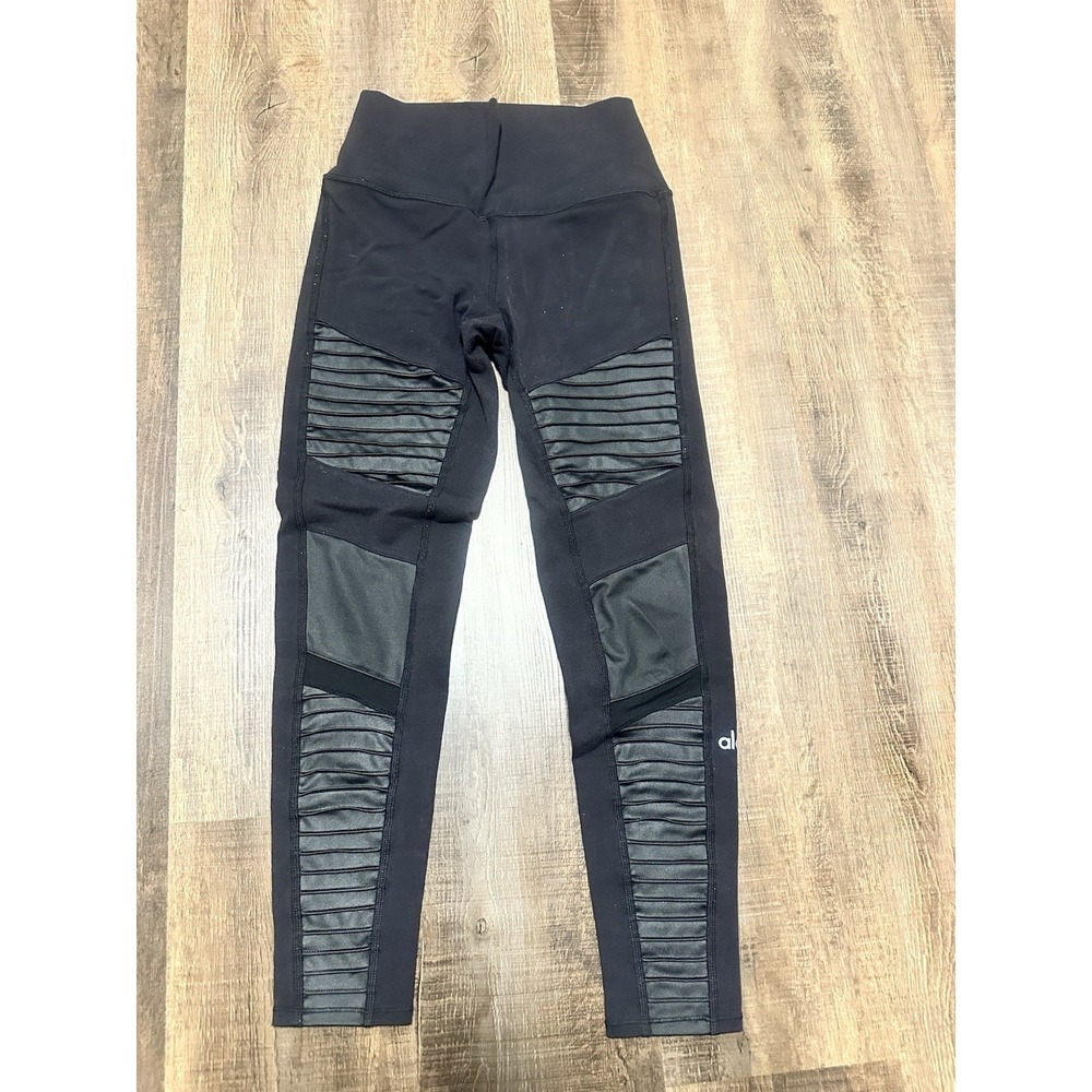 Alo High Waisted 7/8 Moto Leggings Black Small